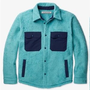 Outerknown Skyline Sherpa Fleece Shirt Jacket Size Large NWT Mineral Blue